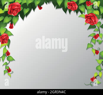 A red rose frame Stock Vector