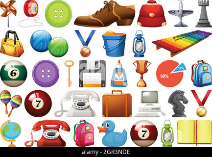 Set of different objects Stock Vector