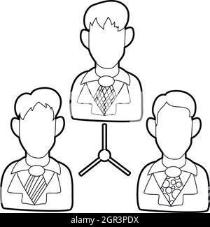 Office team icon in outline style Stock Vector