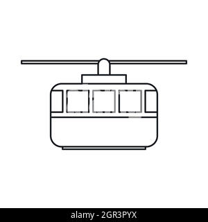 Funicular icon, outline style Stock Vector