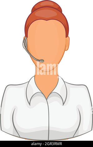 Support phone operator in headset icon Stock Vector