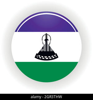 Lesotho icon circle Stock Vector