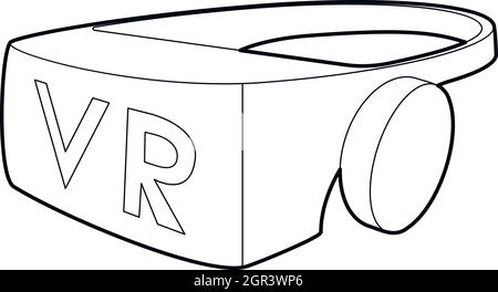 Virtual reality glasses icon, outline style Stock Vector