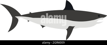 Shark icon in flat style Stock Vector
