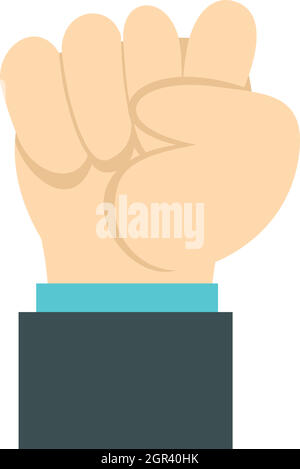 Clenched fist icon, flat style Stock Vector