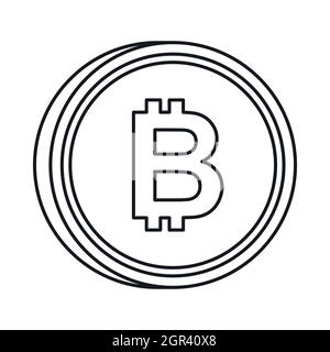 Thai baht icon, outline style Stock Vector