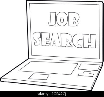 Search job icon in outline style Stock Vector