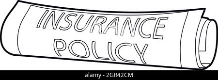 Insurance policy icon, outline style Stock Vector