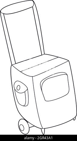 Suitcase on wheels icon, outline style Stock Vector