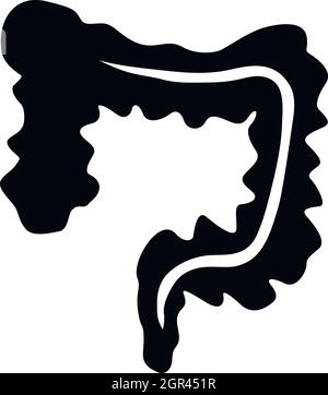 Human colon icon, simple style Stock Vector