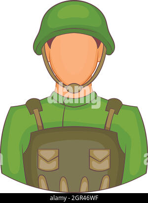 Soldier icon in cartoon style Stock Vector