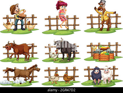Set of fences Stock Vector