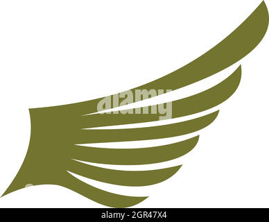 Bird wing icon green vector Stock Vector Image & Art - Alamy