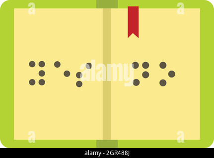 Book written in Braille icon, flat style Stock Vector