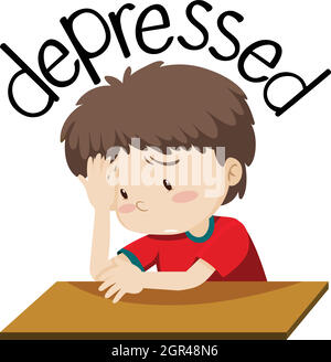 depressed child clip art