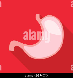 Stomach icon, flat style Stock Vector