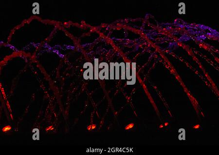 abstract liquid red violet water art ink Stock Photo