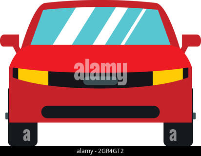 Red car icon, flat style Stock Vector