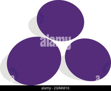 Blue plum icon, isometric 3d style Stock Vector