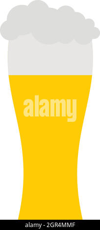 Glass of beer icon, flat style Stock Vector