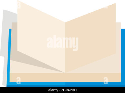 Opened book with pages fluttering icon Stock Vector