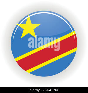 Democratic Republic of the Congo icon circle Stock Vector