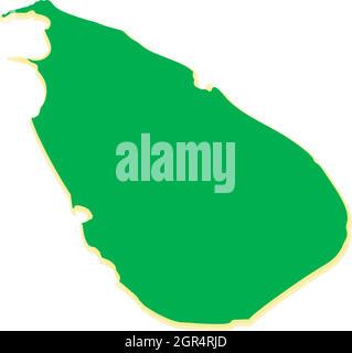 Map of Sri Lanka icon, cartoon style Stock Vector