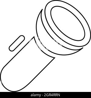 Electric flashlight icon, outline style Stock Vector
