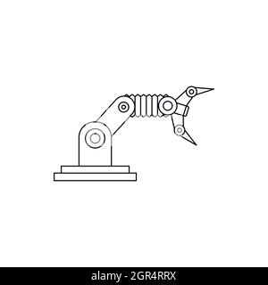 Robotic hand manipulator icon, outline style Stock Vector