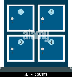 Cell for storage bags in store icon, flat style Stock Vector