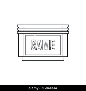 Games floppy disk icon, outline style Stock Vector