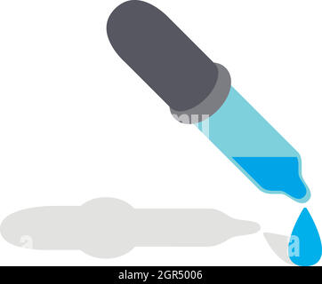 Pipette with drops icon, isometric 3d style Stock Vector
