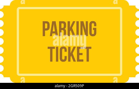 Parking ticket icon, flat style Stock Vector