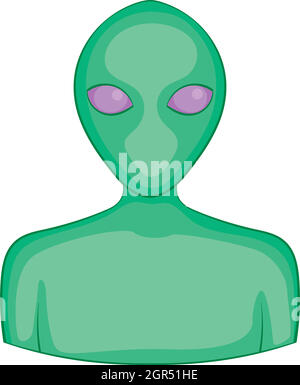 Alien icon, cartoon style Stock Vector