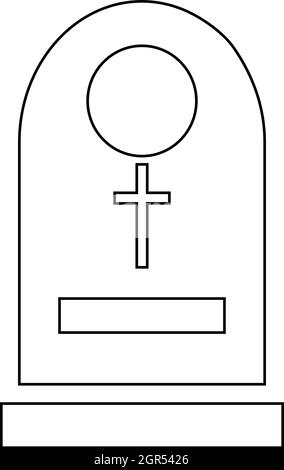 Tombstone icon, outline style Stock Vector