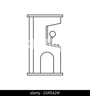 Arcade game machine icon, outline style Stock Vector