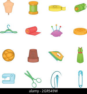 dressmaking fashion sewing style icons set vector Stock Vector Image ...