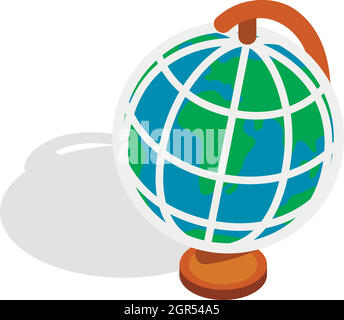 Terrestrial globe icon, isometric 3d style Stock Vector