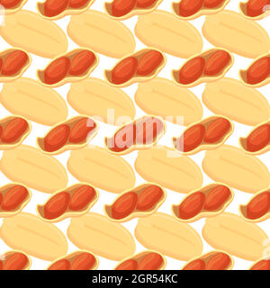Illustration on theme big pattern identical types peanut Stock Vector