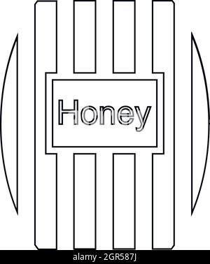 Wooden honey keg icon, outline style Stock Vector