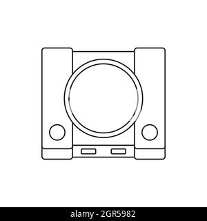 Video game console icon, outline style Stock Vector