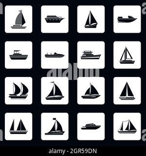 Ship icons set, simple style Stock Vector Image & Art - Alamy