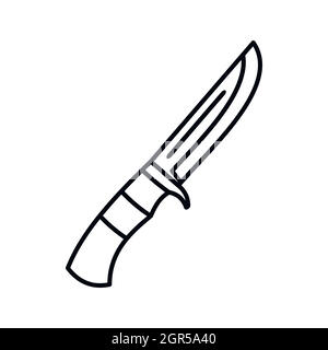 Hunting knife icon, outline style Stock Vector