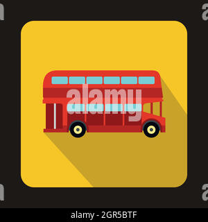 London double decker red bus icon Stock Vector