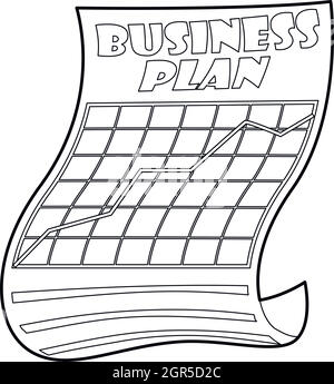 Business plan icon in outline style Stock Vector