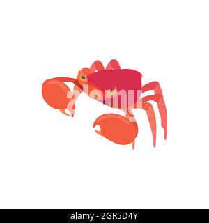 Sea crab icon, cartoon style Stock Vector