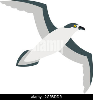 Sea gull icon in flat style Stock Vector