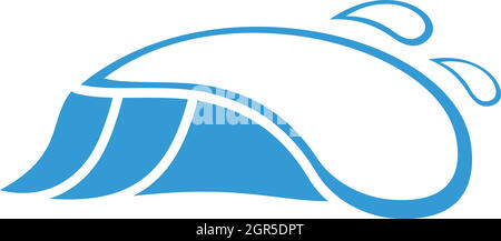 Small ocean wave icon, simple style Stock Vector