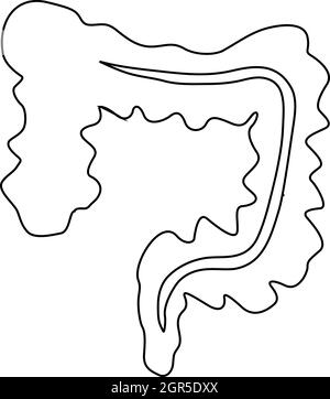 Intestines icon, outline style Stock Vector