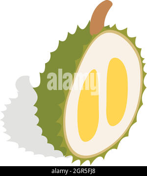Durian icon, isometric 3d style Stock Vector